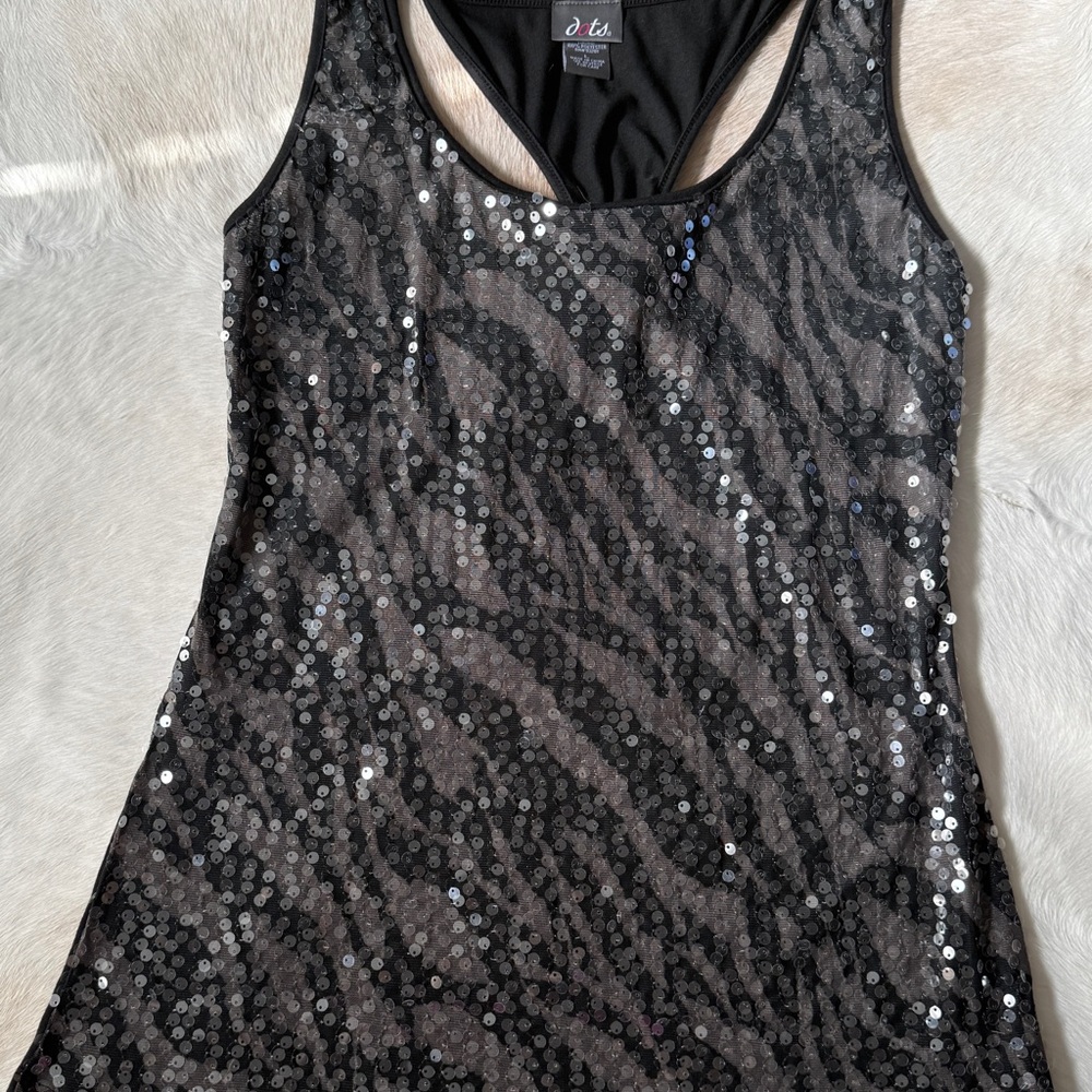 Black Sequin Sleeveless Dress